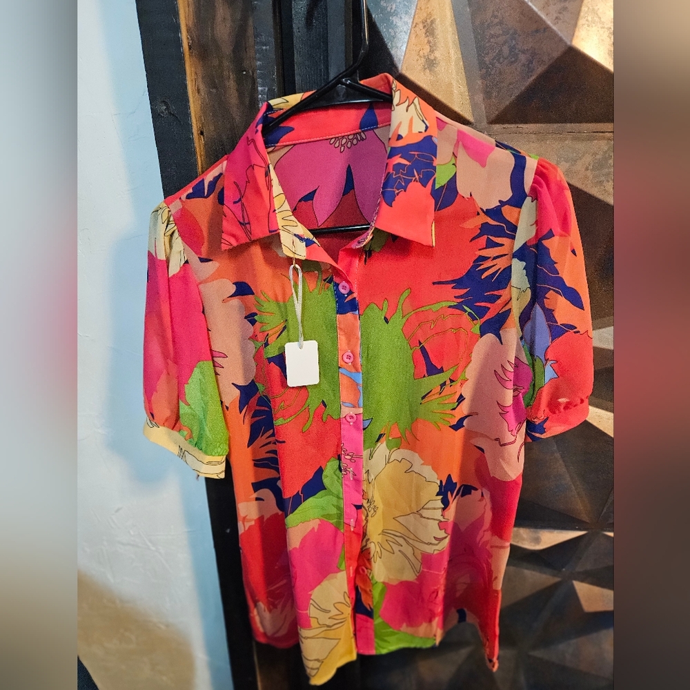 Women's Sheer Floral Top